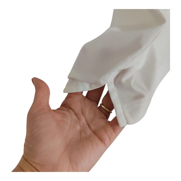 Travis Mathew Men's Golf Polo Shirt Embroidered Logo White/Gray Slit Hem size XL - Picture 5 of 9